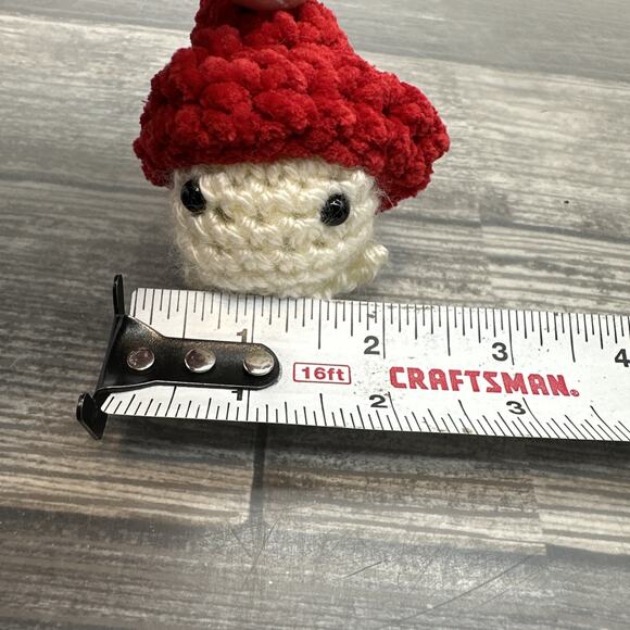 Handmade Octopus In Red Hat Crocheted Amigurumi - Octopus Gnome{CC} - Picture 9 of 10